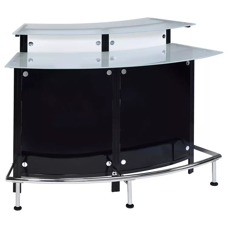 Coaster Keystone Glass Top Bar Unit Black