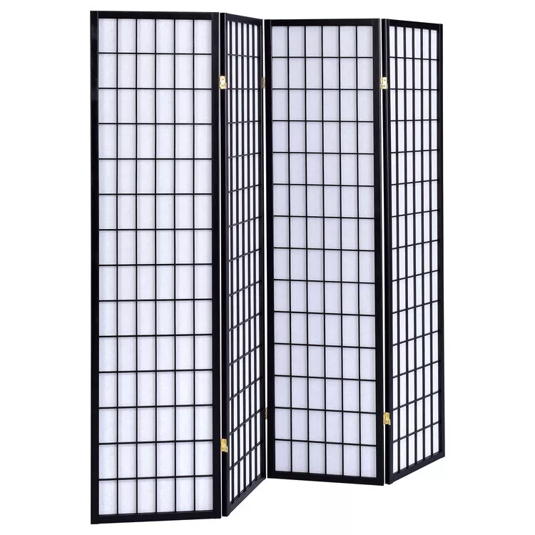 Coaster Roberto 4-panel Folding Screen Black and White