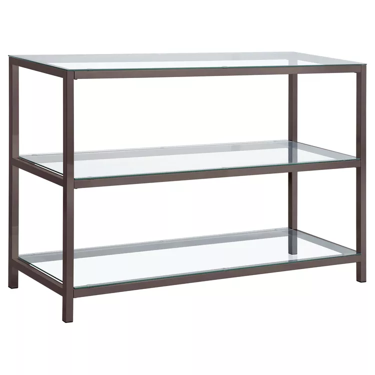 Coaster Trini Sofa Table with Glass Shelf Black Nickel