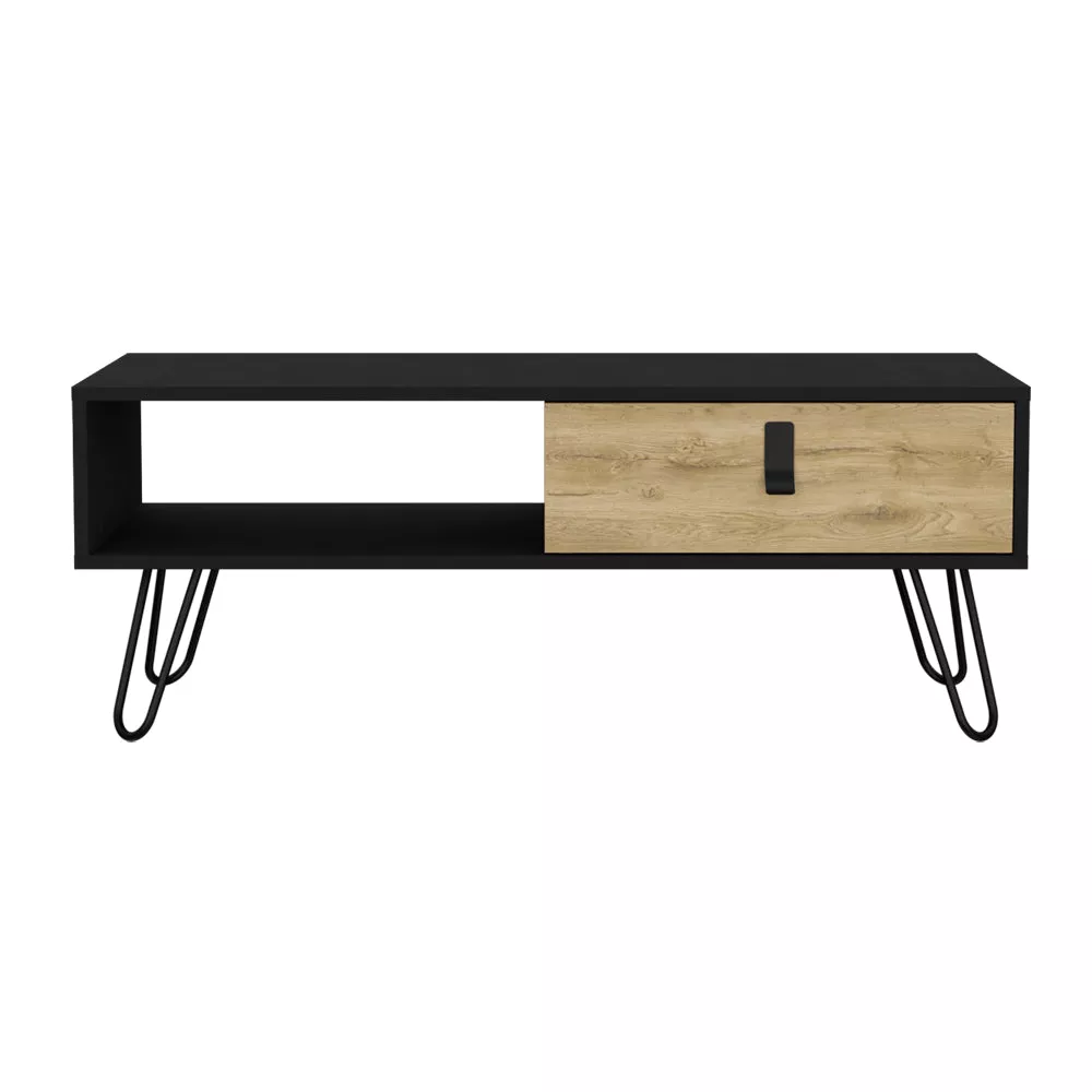 Coffee Table Magness, Living Room, Black / Macadamia