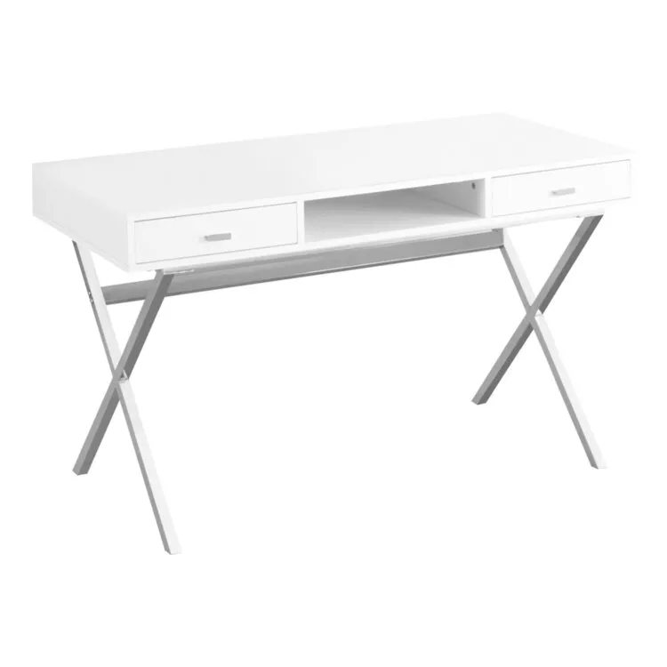 Computer Desk with Storage and Chrome Frame