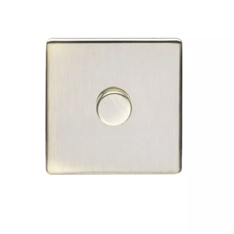 Concealed 3mm 1 Gang Dimmer - Antique Brass