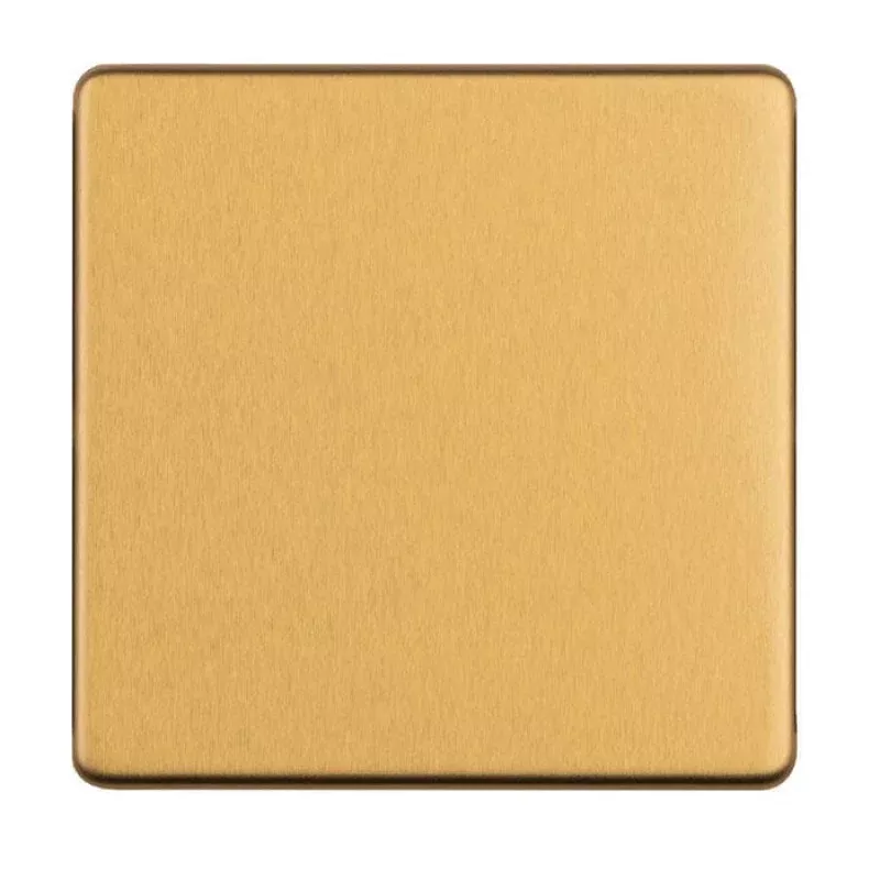 Concealed 3mm Single Blank Plate - Satin Brass