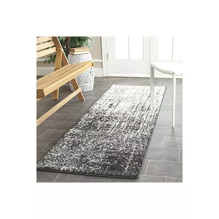 Contemporary Rug - Retro Polypropylene -Black/Grey