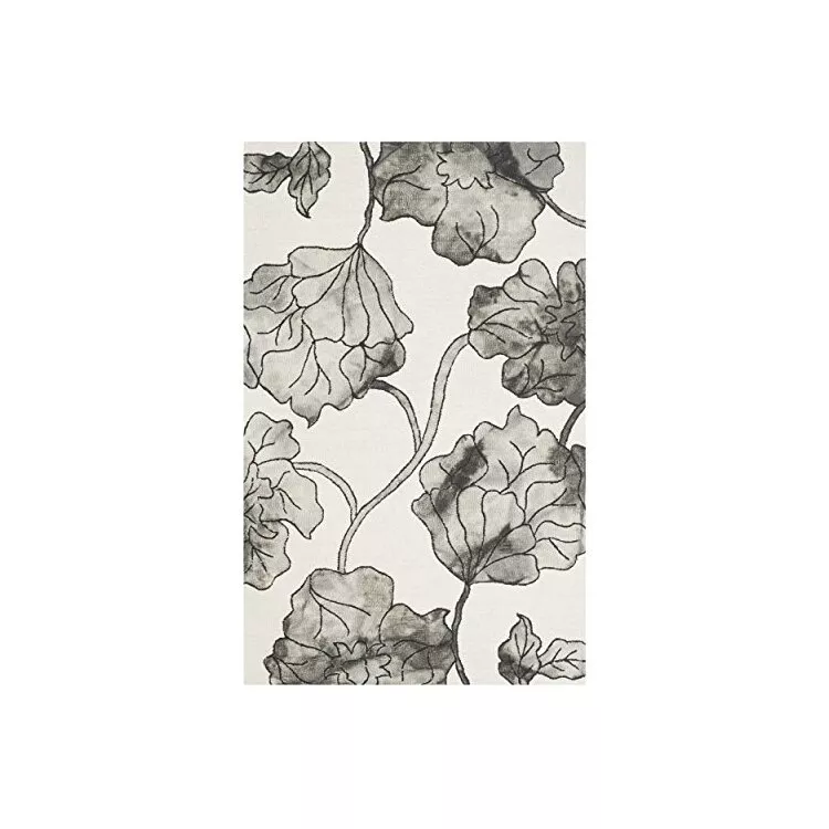 Contemporary Small Rectangle Rug - Ivory/Light Grey 5'L x 3'W