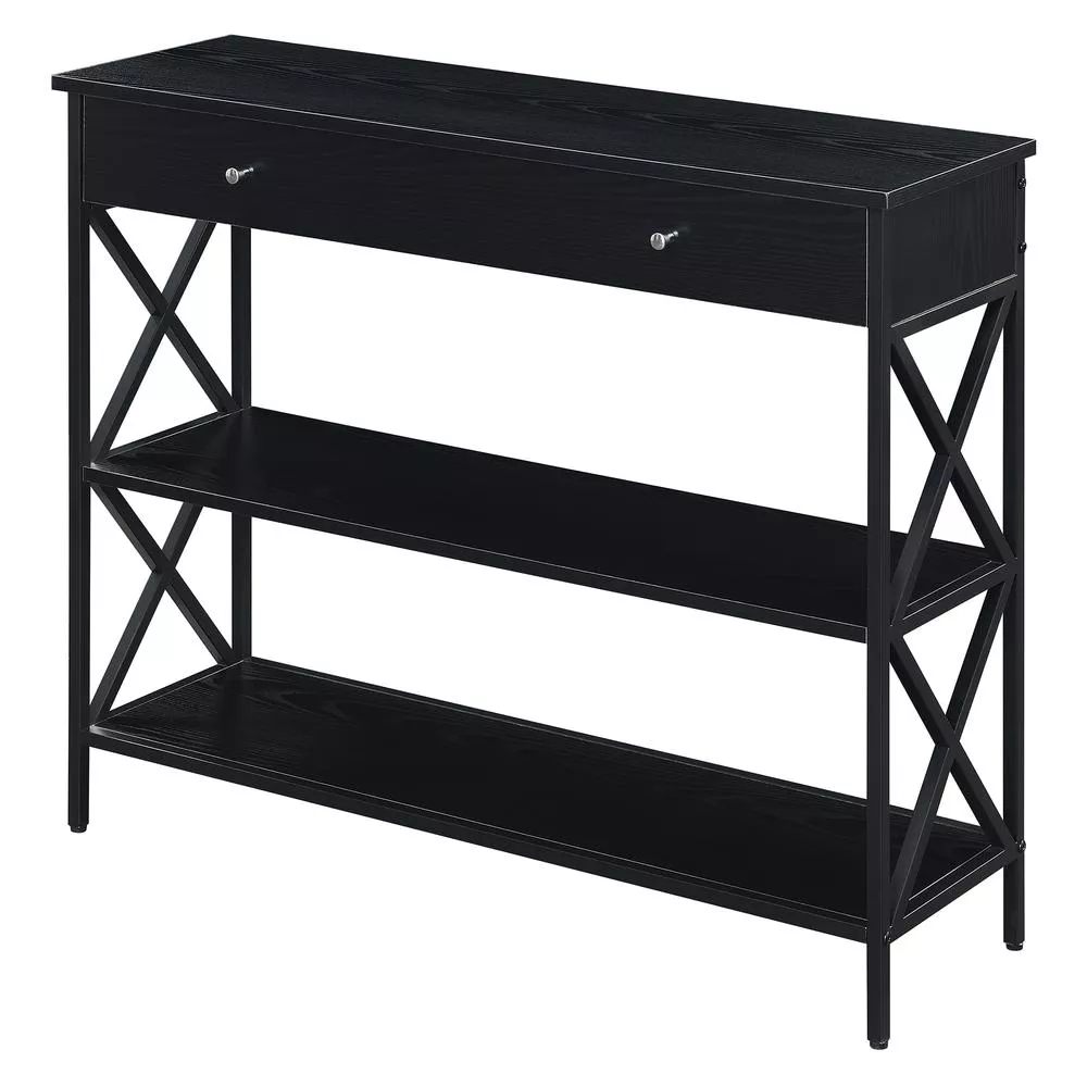 Convenience Concepts Tucson 1 Drawer Console Table, Black/Black