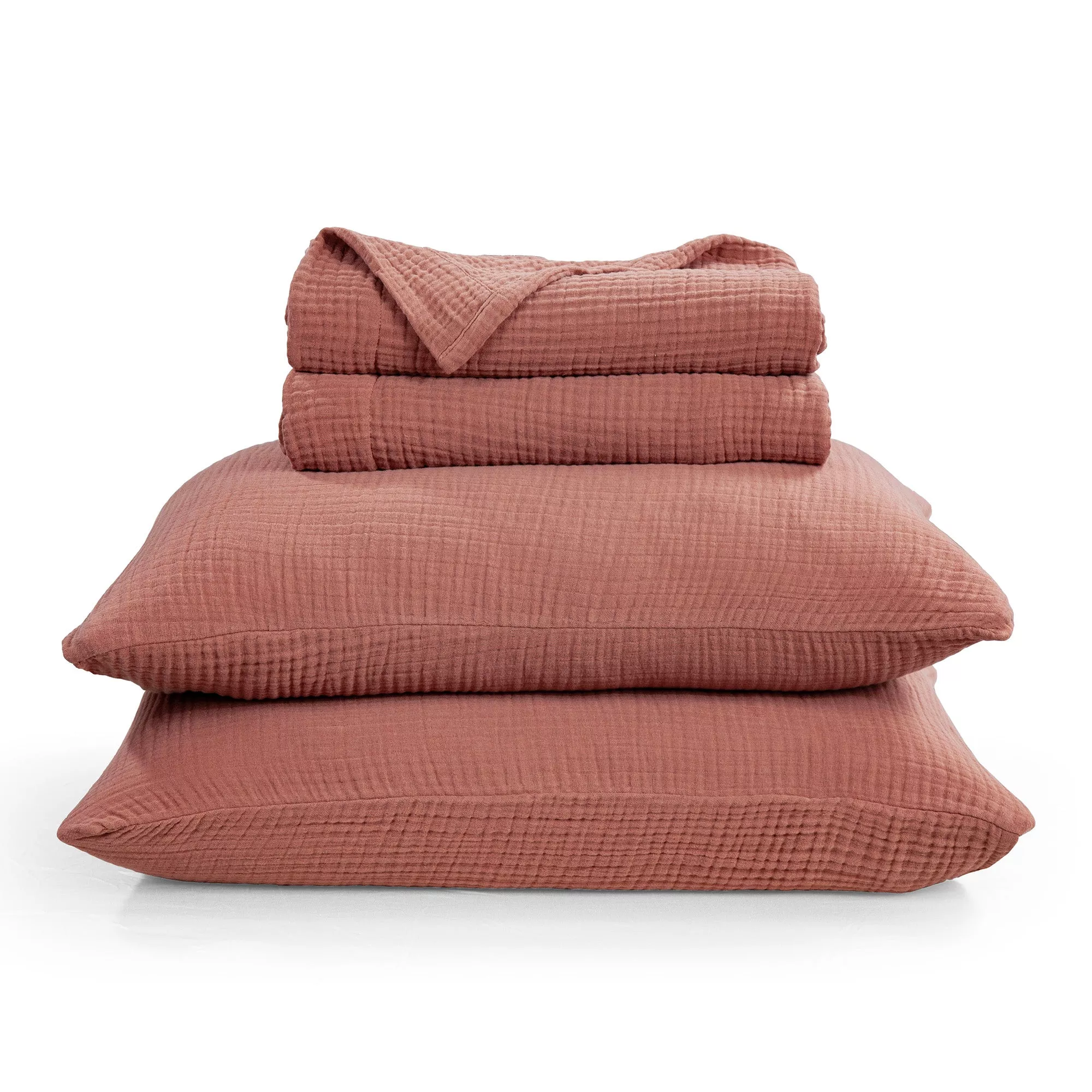Cotton Voile Clay Full/Queen Blanket Set