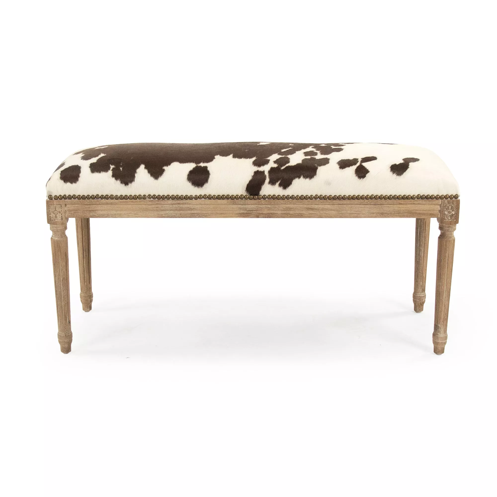 Cow Hide Bench B014 E272 Cow BRWW