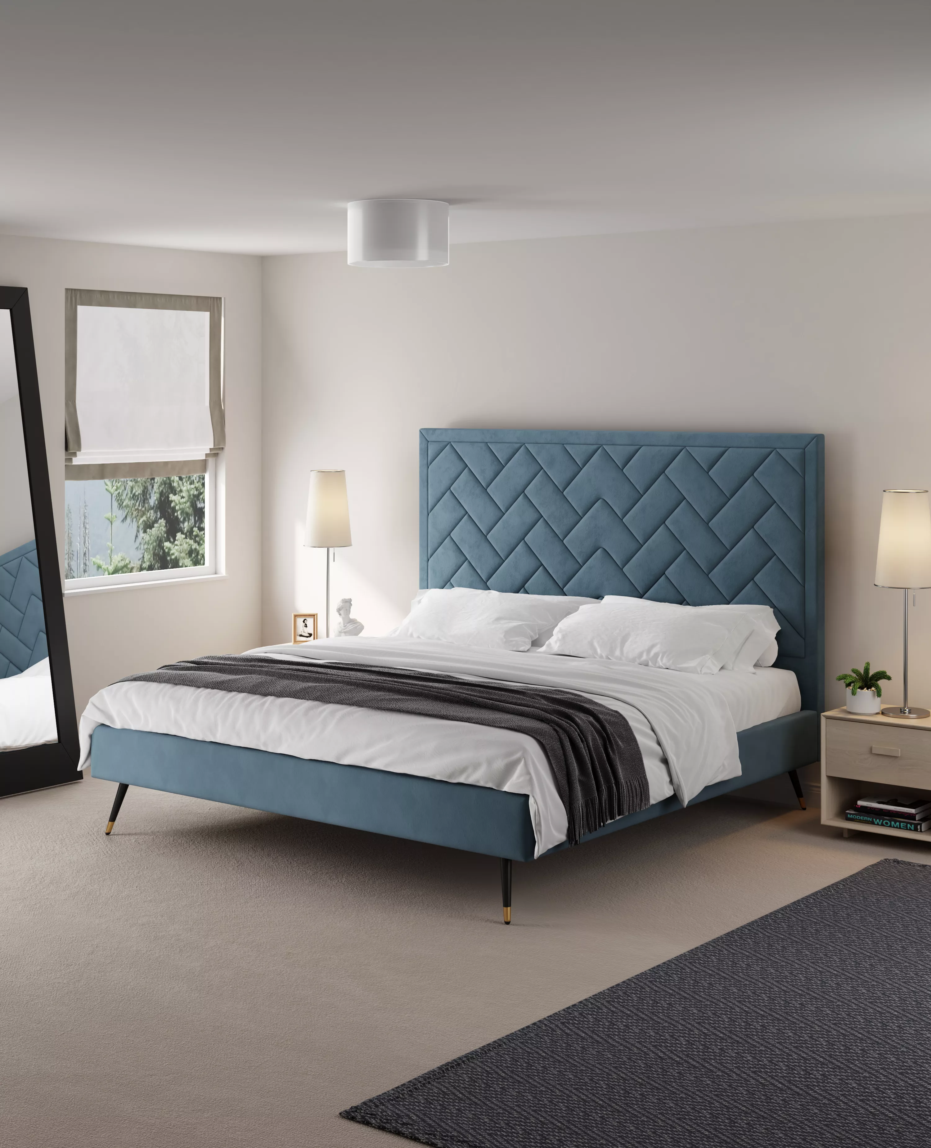 Crosby Blue King Bed