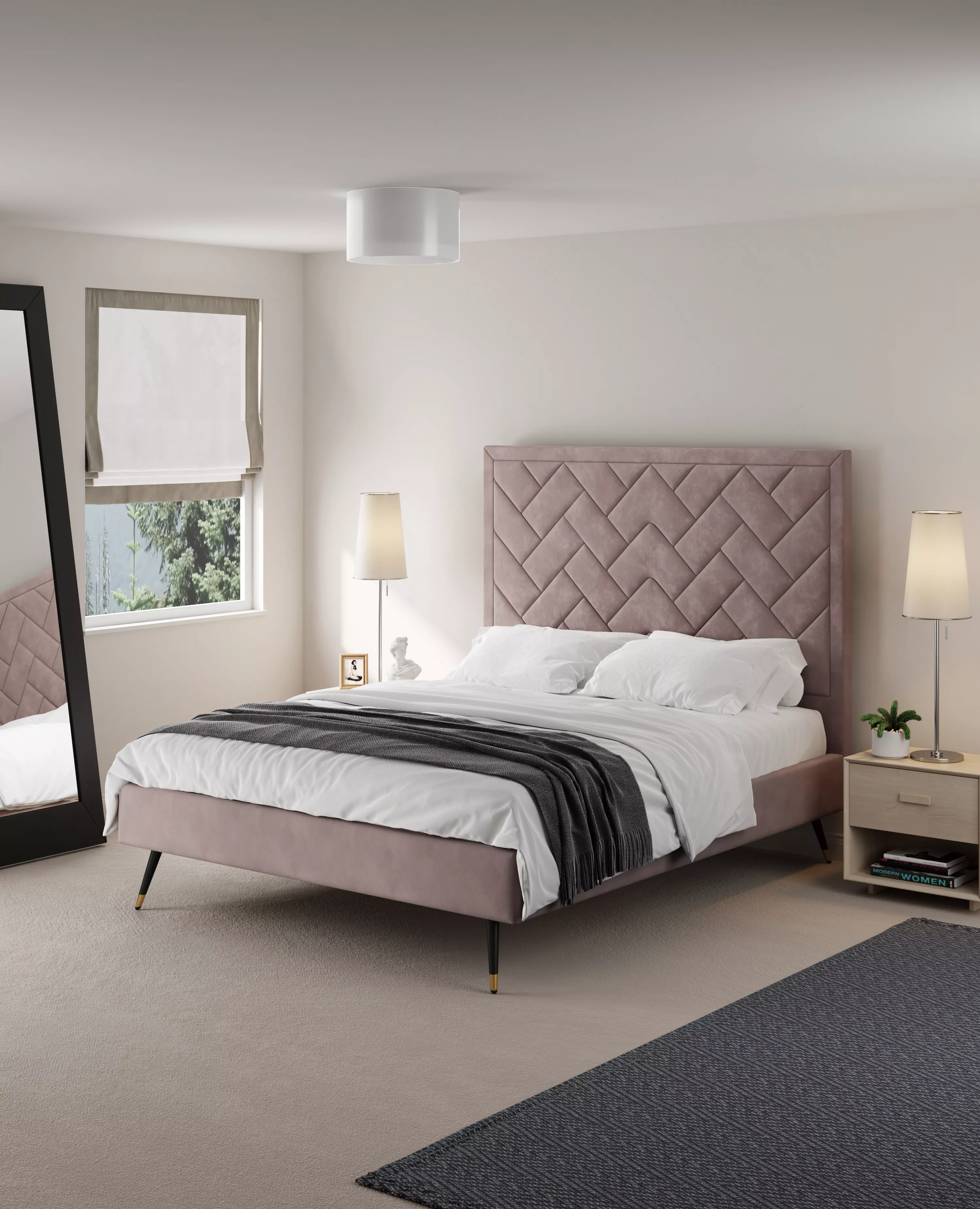 Crosby Blush Queen Bed