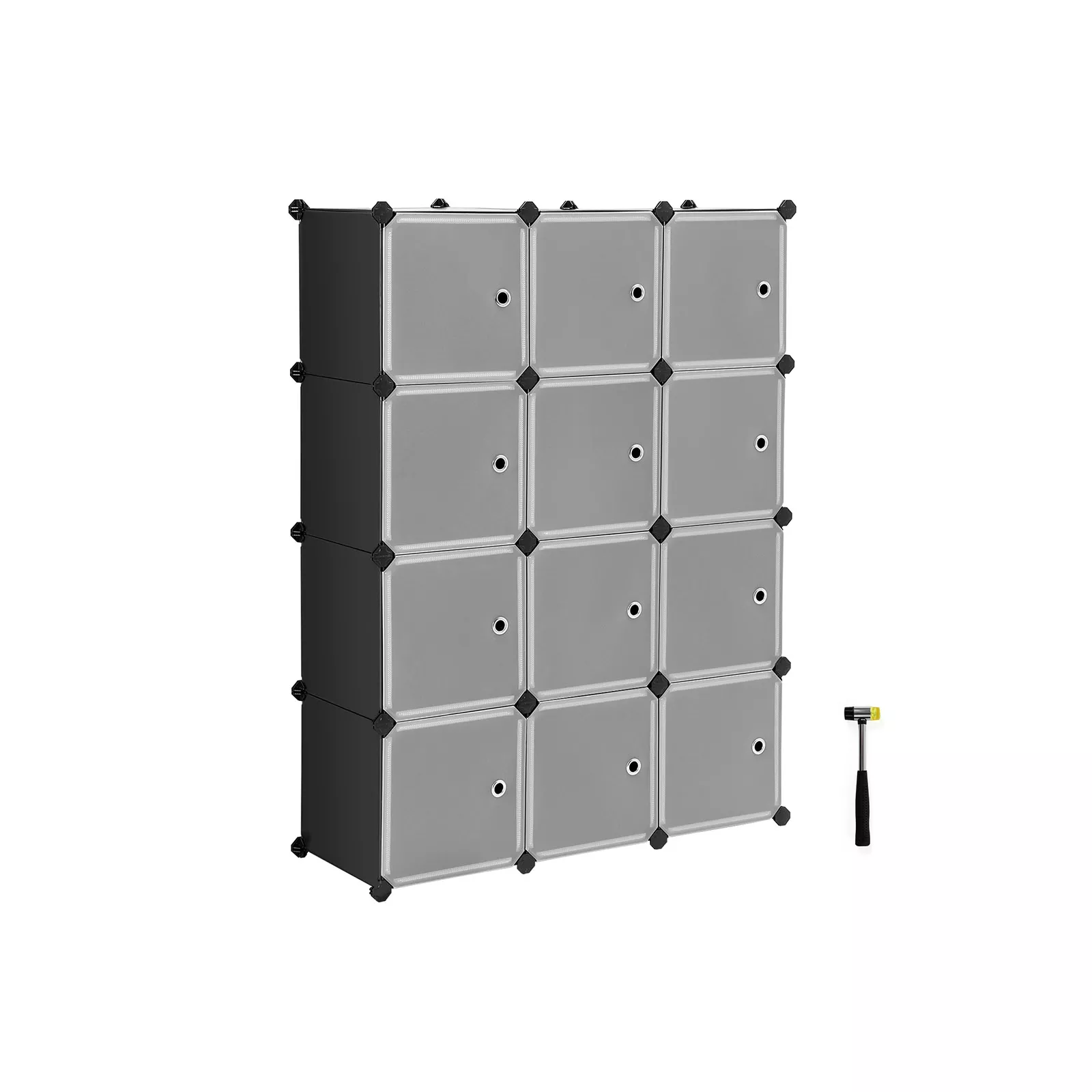 Cube Storage with Door, Set of 12 Plastic Cube