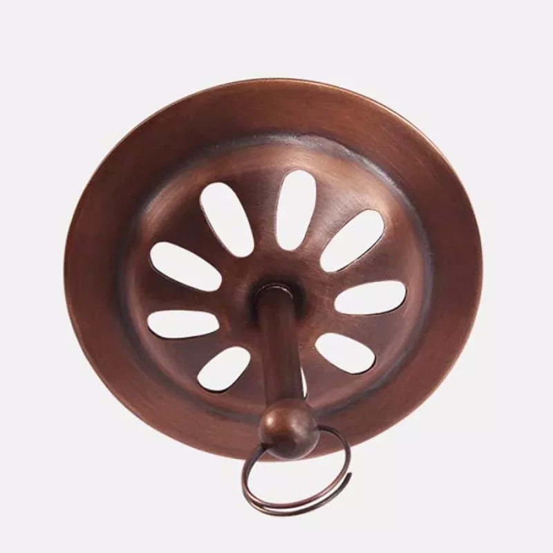 Daisy Wheel Overflow Cover - Antique Copper