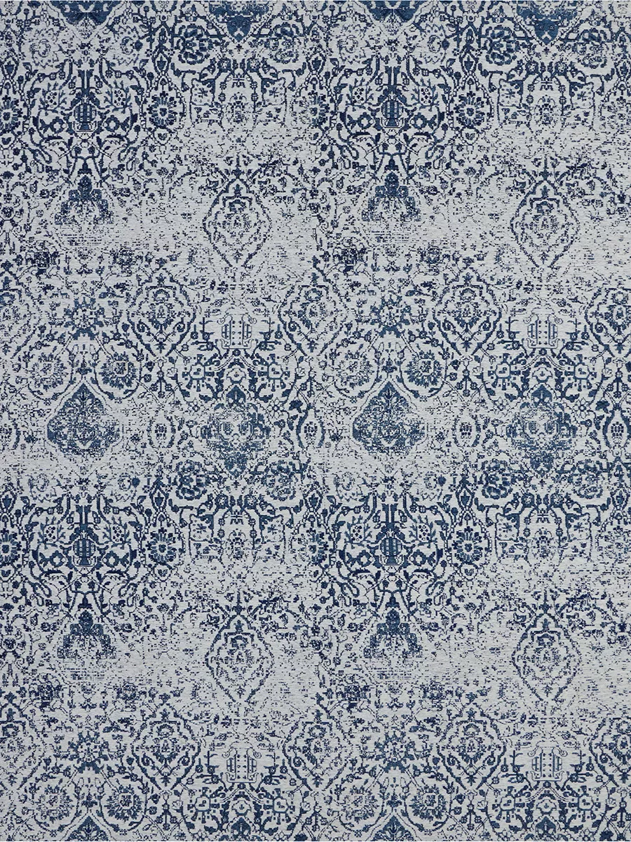 Damask DAS06 Ivory/Navy 8' x 10' Rug