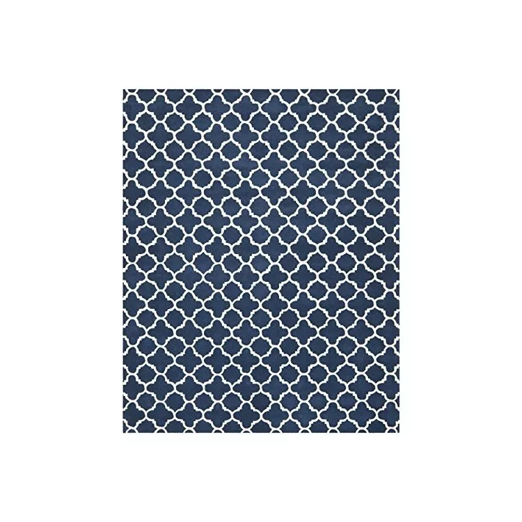 Dark Blue/Ivory Transitional Wool Area Rug 14x10