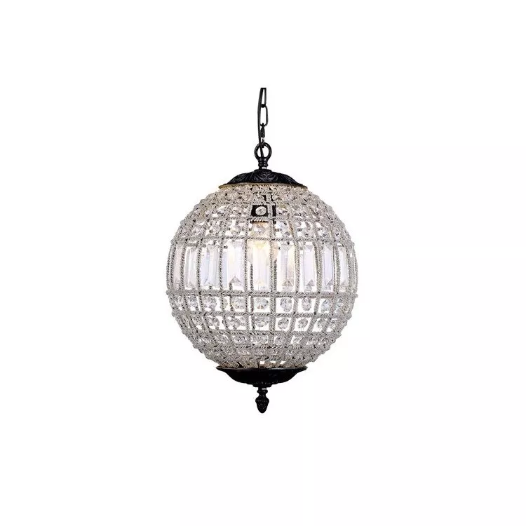 Dark Bronze Pendant Crystal Light Fixture