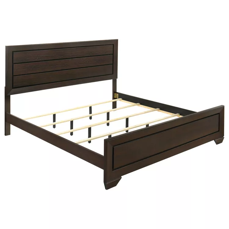 Dark Cocoa Eastern King Bed, Transitional Style, Asian Hardwood & MDF - Coaster
