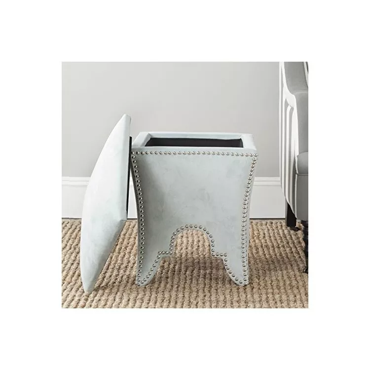 Deidra Ottoman - Silver Nail Heads