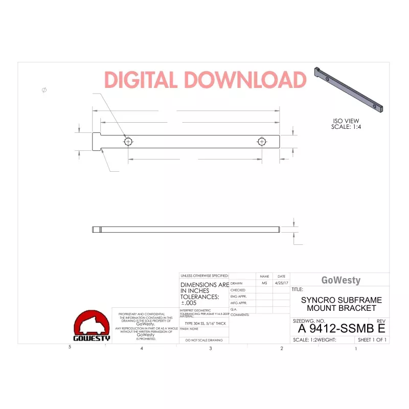 [DIGITAL DOWNLOAD] Syncro Subframe Mount Kit