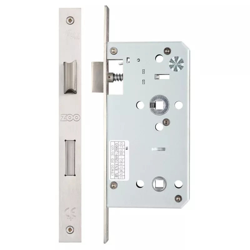 DIN Bathroom Lock - 78mm Centres Backset 55mm