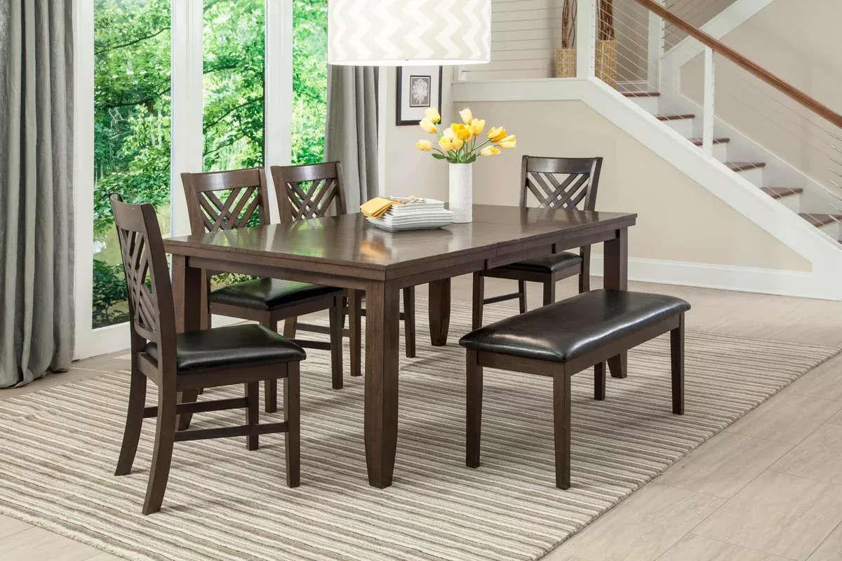 DIN1632DSET Dark Brown Dining Set