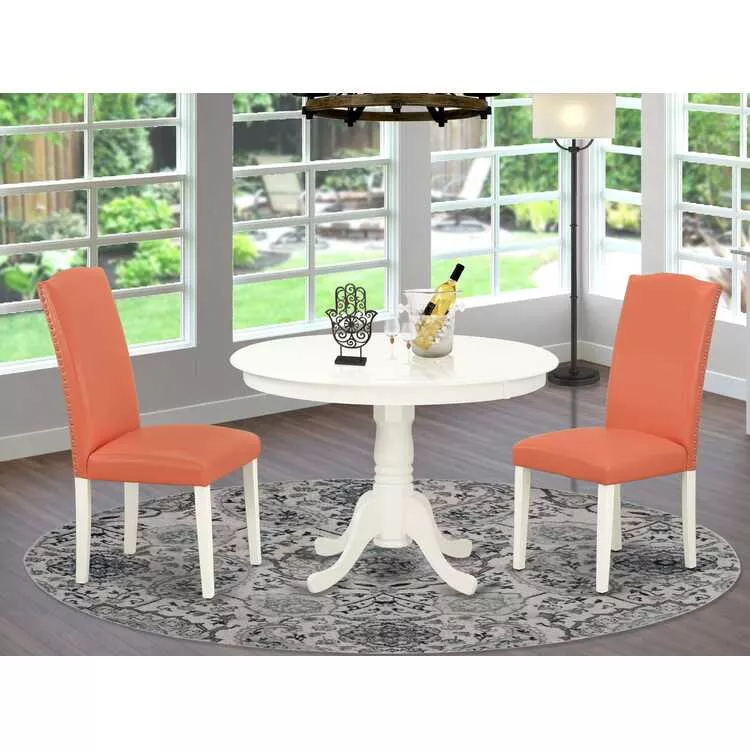 Dining Set Parson Chair White Legs