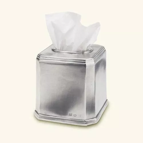 Dolomiti Tissue Box, Square by Match Pewter