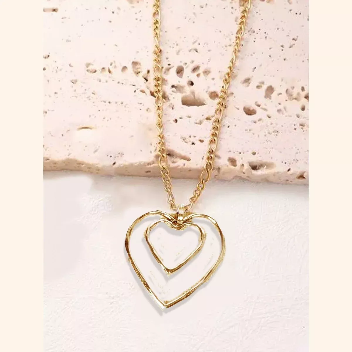 Double Heart PendantNecklace