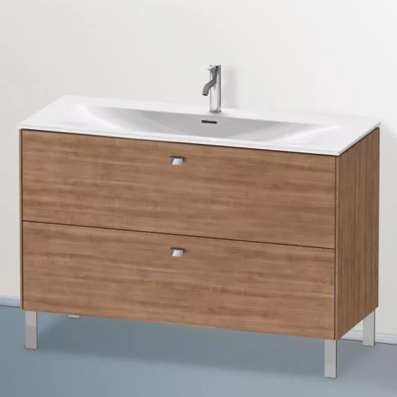 Duravit Brioso vanity unit with 2 pull-out compartments tecino cherry, handle chrome