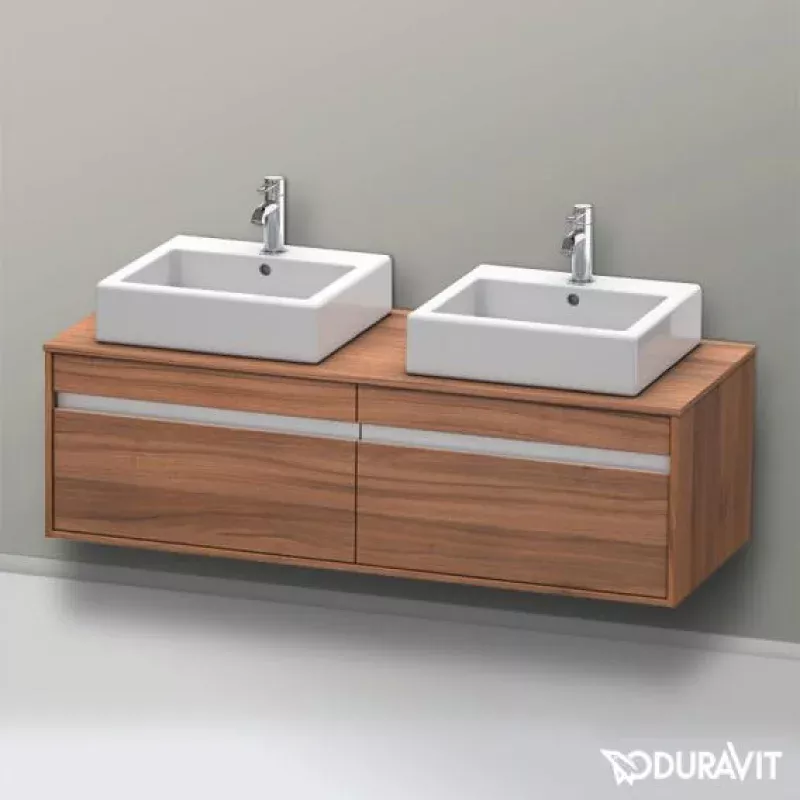Duravit Ketho vanity unit with 2 pull-out compartments, for 2 drop-in basins