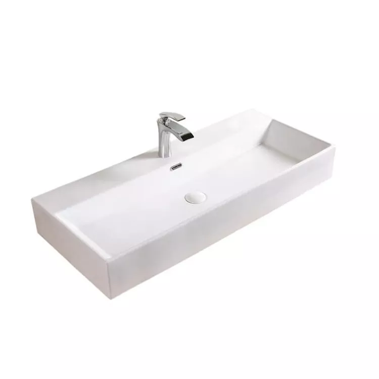 A&E Bath Modern Vessel Sink - White Ceramic Bathroom Basin