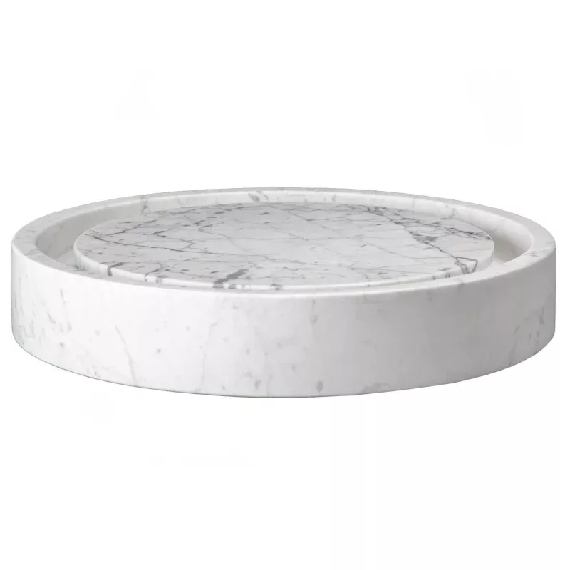 Eden Bath Round Infinity Pool Sink - Carrara Marble