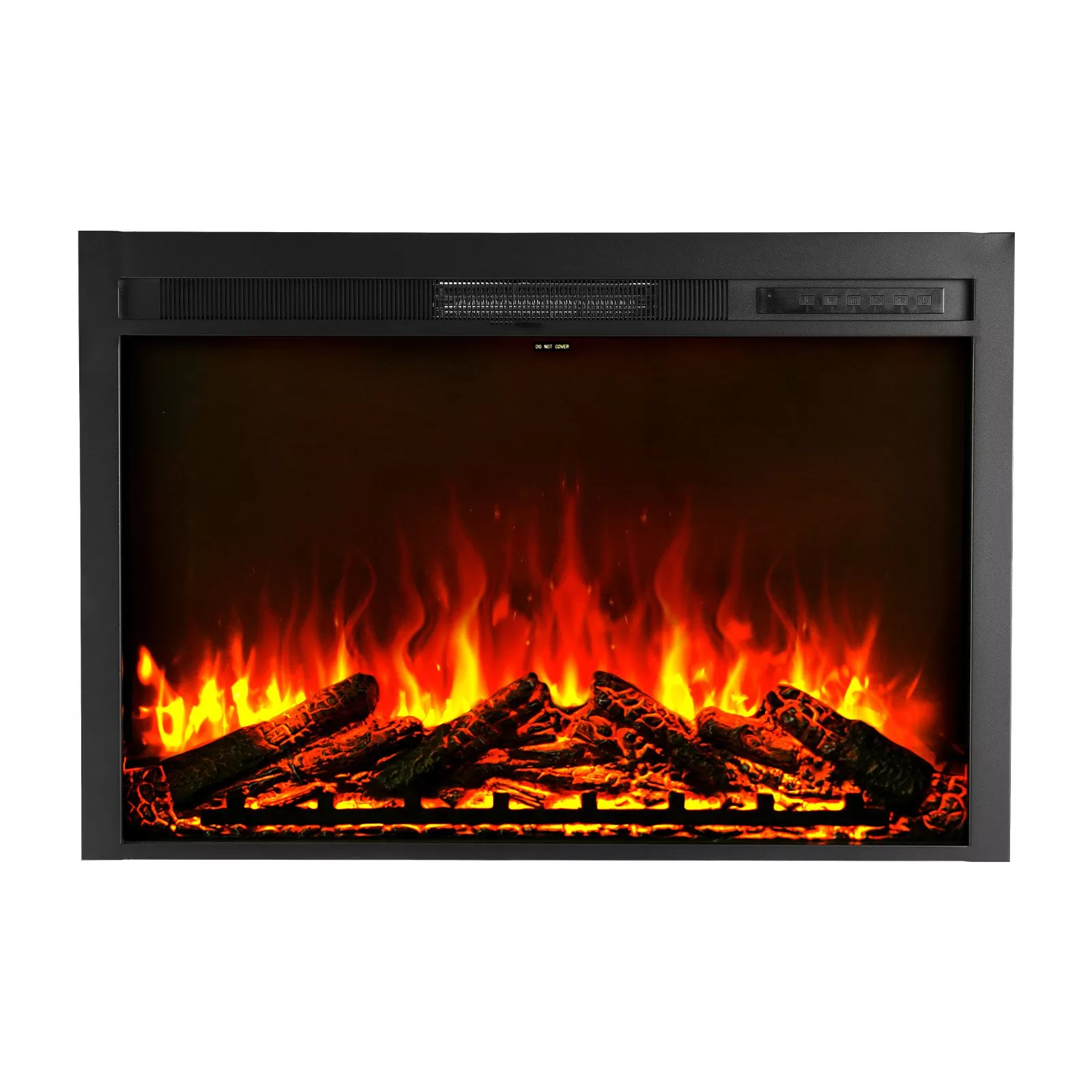 Electric Fireplace Insert with Adjustable Flame Remote Timer 5000 BTU Wall Mounted-Black