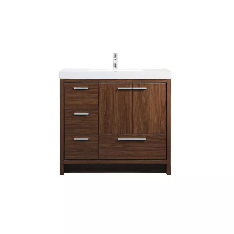 Elegant Decor 36 inch single bathroom vanity in Walnut