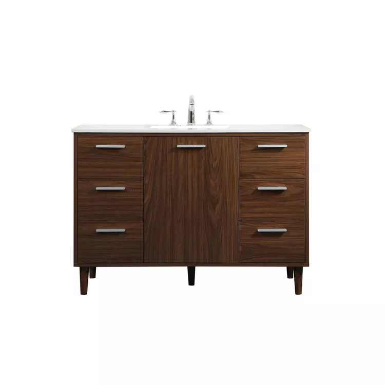 Elegant Decor 48 inch bathroom vanity in Walnut