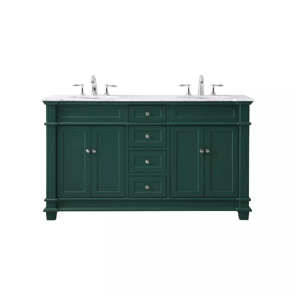 Elegant Kitchen and Bath 60 inch double bathroom vanity set in black