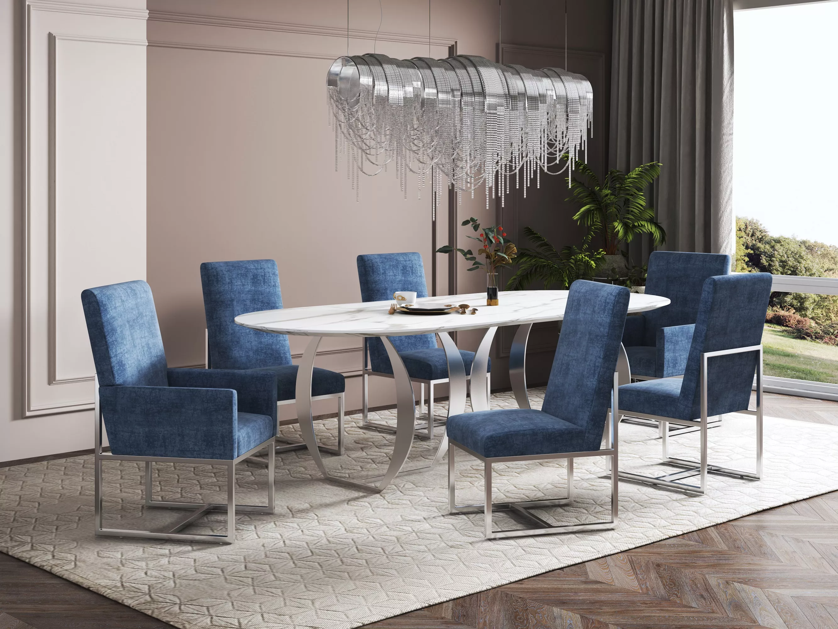 Element Blue Dining Chairs (Set of 6)