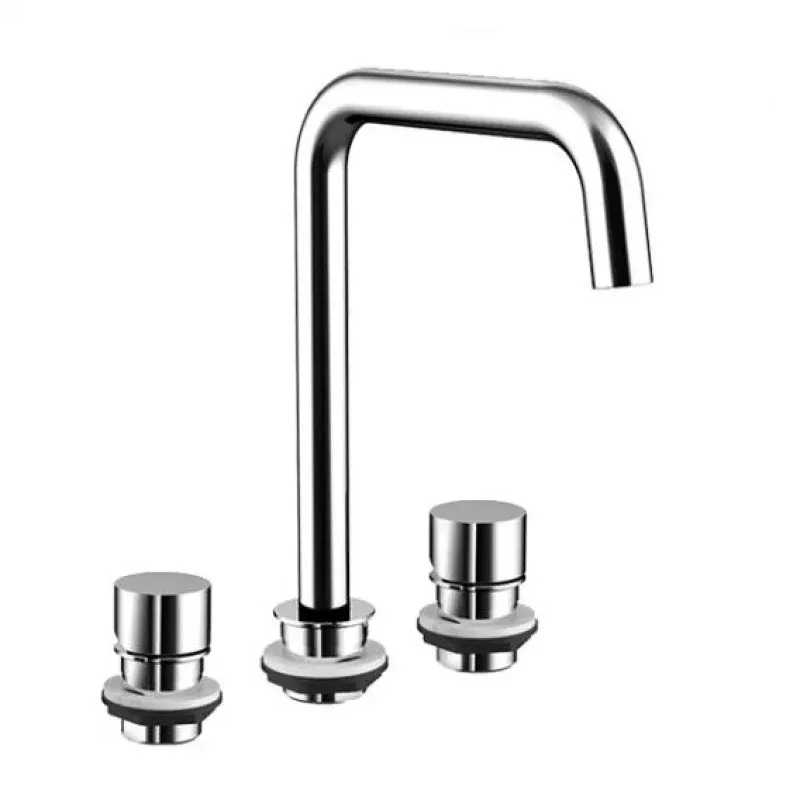 Emco Asis three hole basin fitting with always-open waste valve