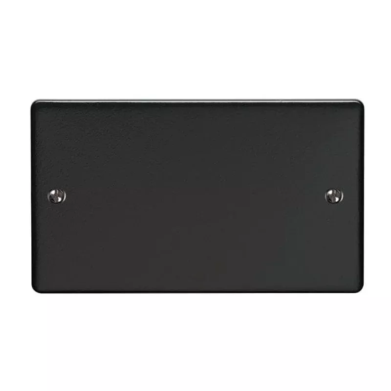 Enhance Decorative Double Blank Plate - Matt Black