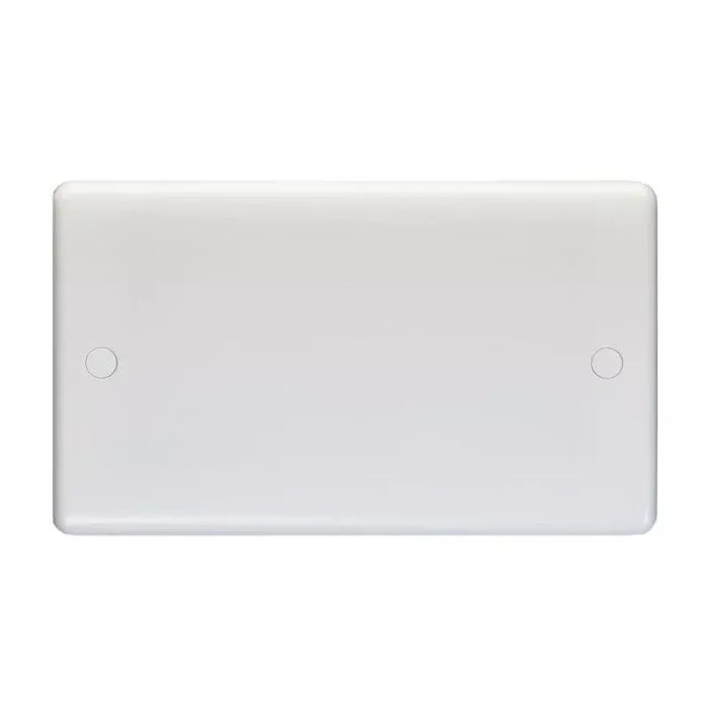 Enhance White Plastic Double Blank Plate - White