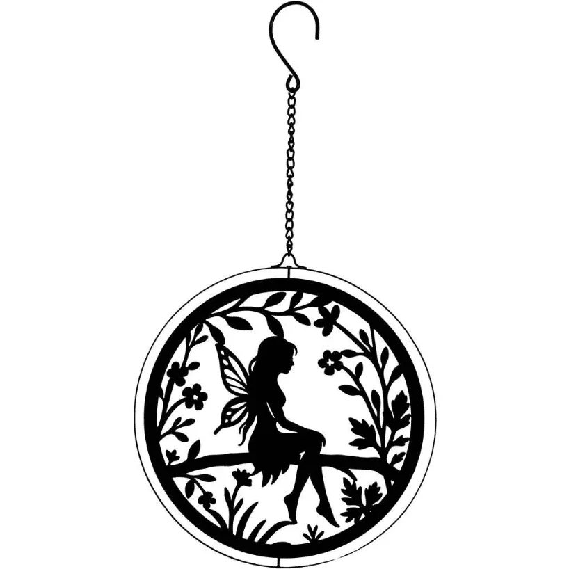 Fairy On Branch - Laser Cut Hanging Decor