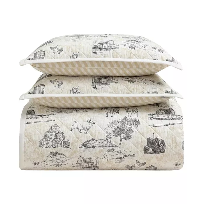 Farm Life King Reversible Quilt Set