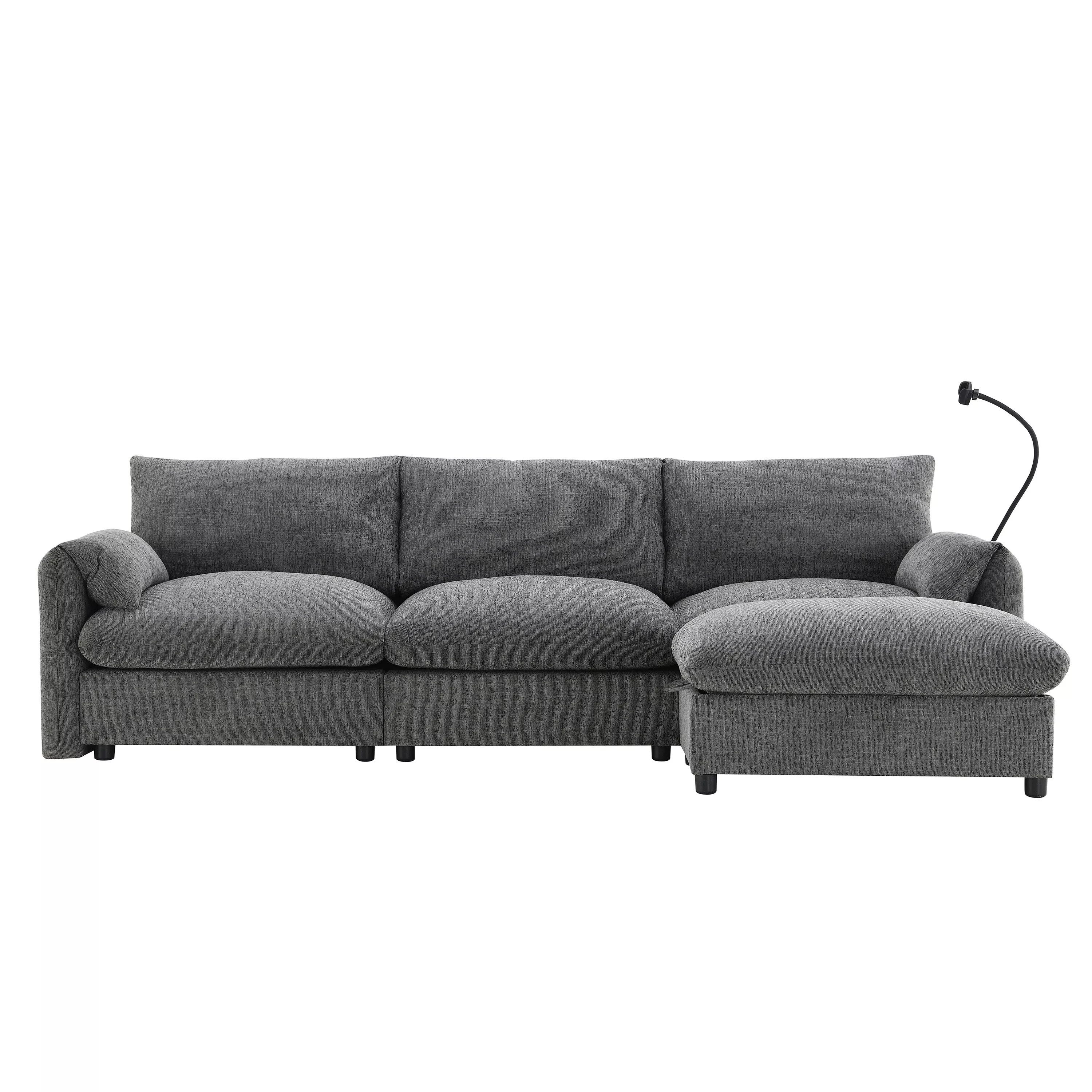 Faspil Comfy L-Shaped Sectional Sofa