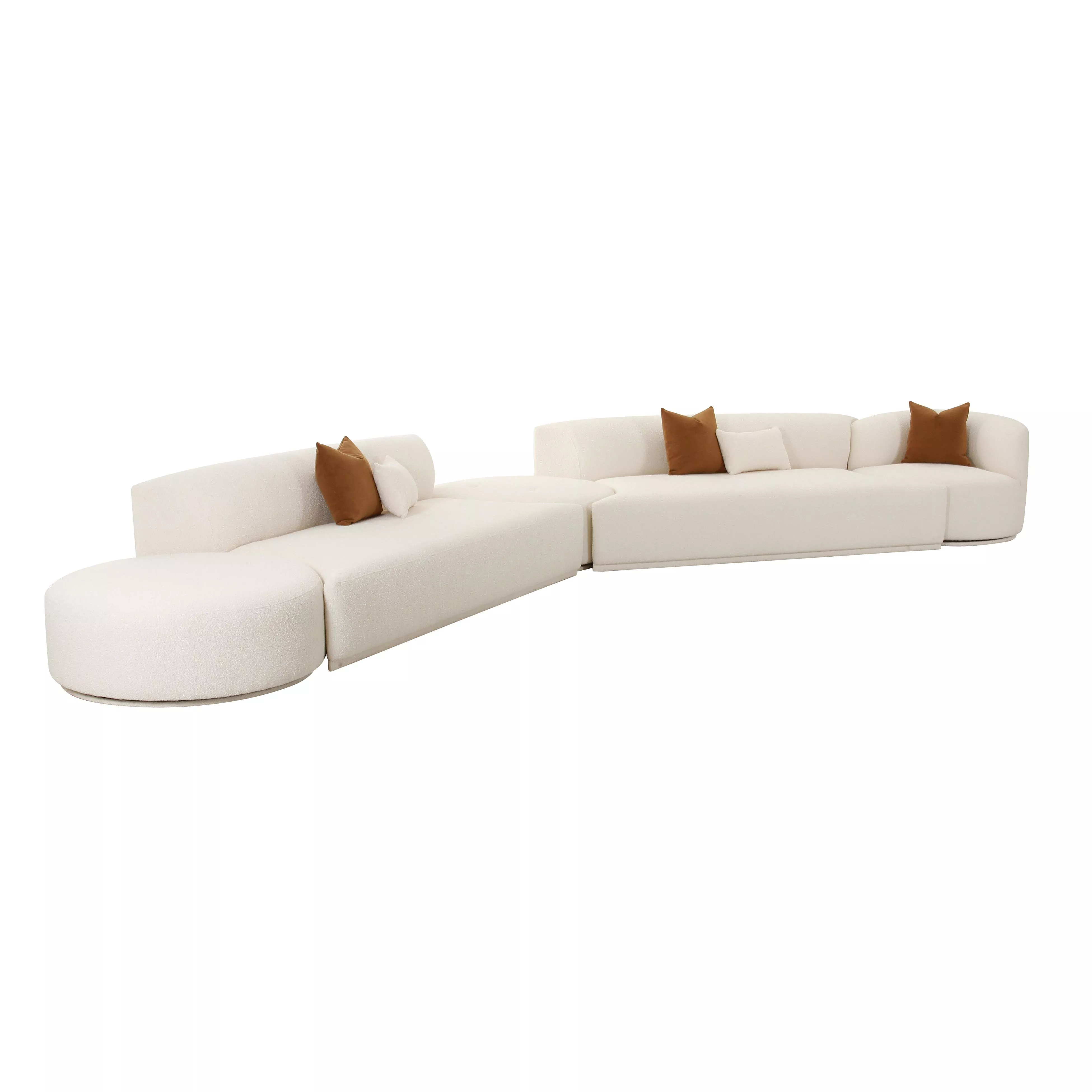 Fickle Cream Boucle 5-Piece Modular Chaise Sectional