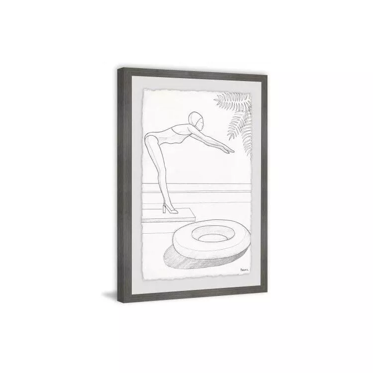 Float and Dive Framed Painting Print