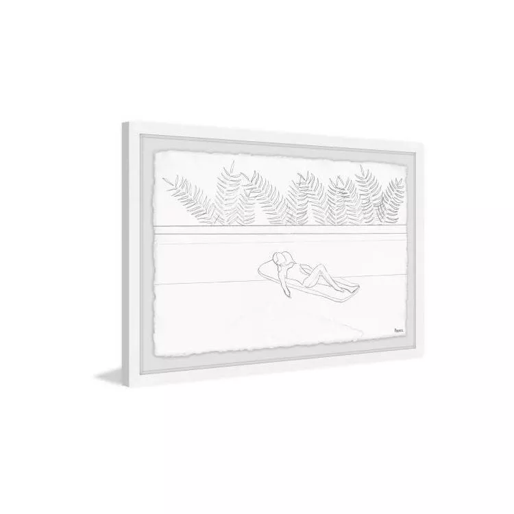 Float and Palms Framed Painting Print