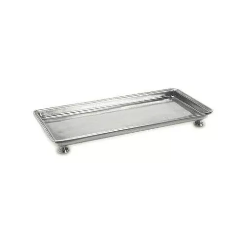 Footed Rectangle Service Tray by Match Pewter