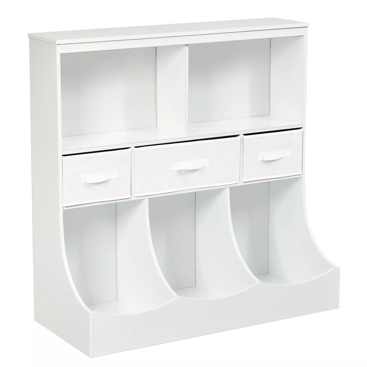Freestanding Combo Cubby Bin Storage Organizer Unit With Baskets