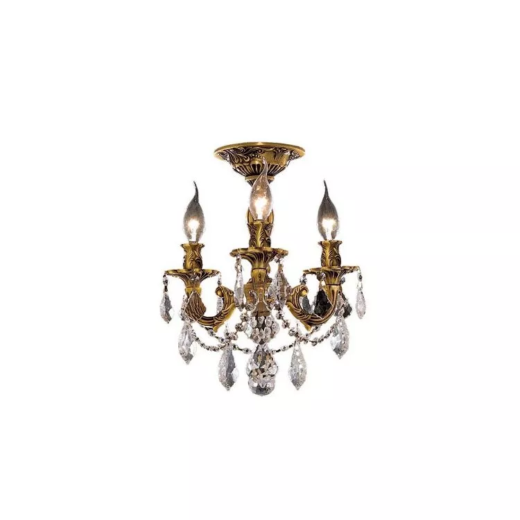 French Gold Flush Mount Crystal Light