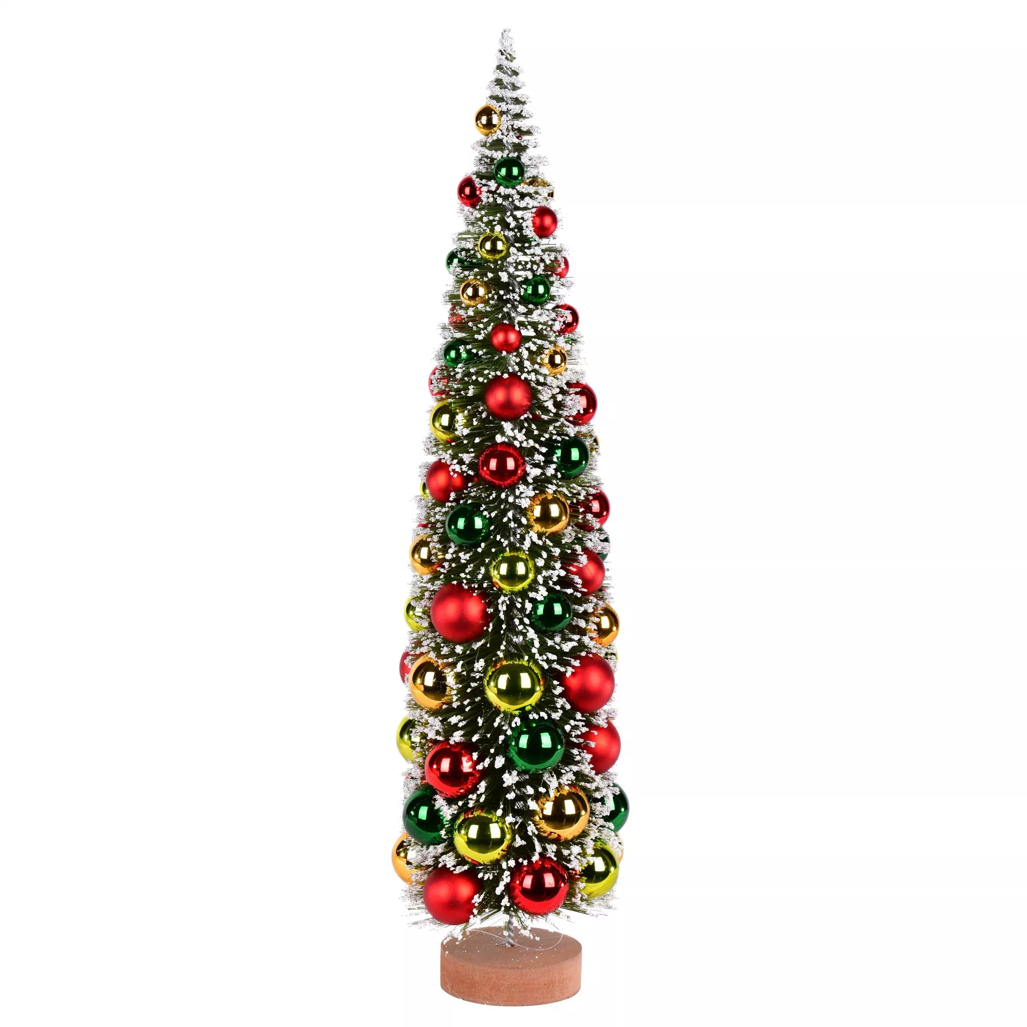 Frosted Grn Tree Red-Grn-Gold Balls