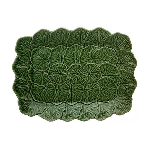 Geranium Relief Serving Platter, 15.5" by Bordallo Pinheiro